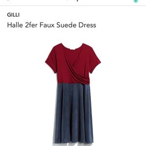 NWT 2x Gilli Halle 2fer Faux Suede Dress